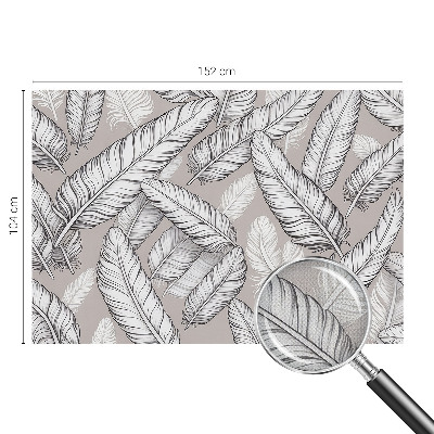Peel and stick wall mural for living room with a subtle feather pattern