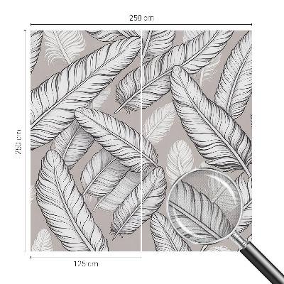Peel and stick wall mural for living room with a subtle feather pattern