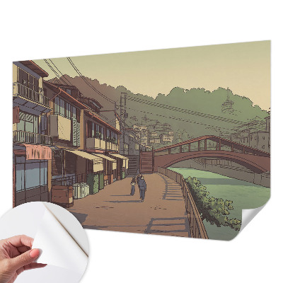 Peel and stick wall mural for kids' room Pastel landscape
