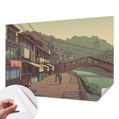 Peel and stick wall mural for kids' room Pastel landscape