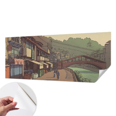 Peel and stick wall mural for kids' room Pastel landscape