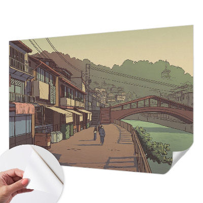 Peel and stick wall mural for kids' room Pastel landscape