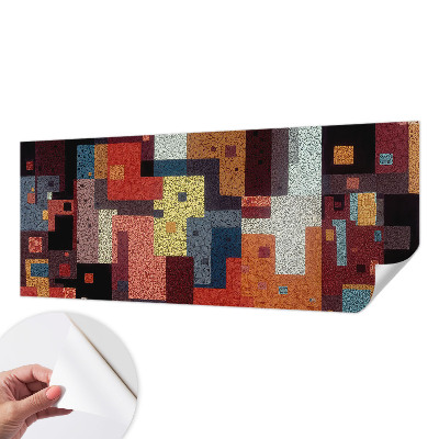 3D wall mural with colorful shapes