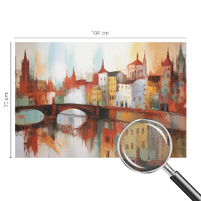 3D photo wallpaper mural featuring a city landscape