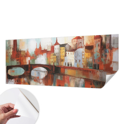 3D photo wallpaper mural featuring a city landscape