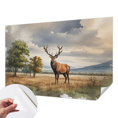 Baby room wall mural featuring a majestic deer design