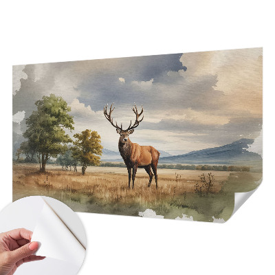 Baby room wall mural featuring a majestic deer design