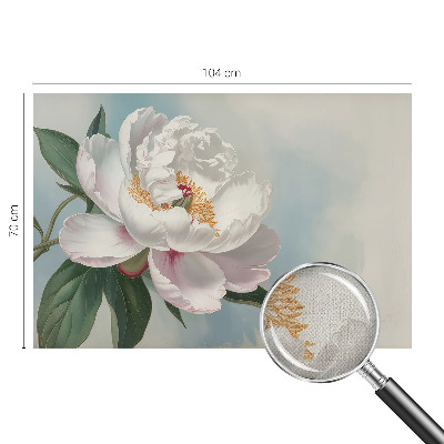 Peel and stick wall mural with a beautiful peony design