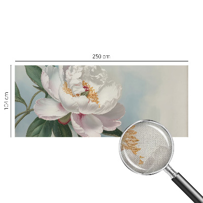 Peel and stick wall mural with a beautiful peony design