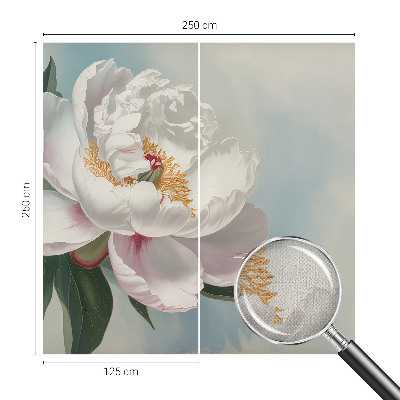 Peel and stick wall mural with a beautiful peony design