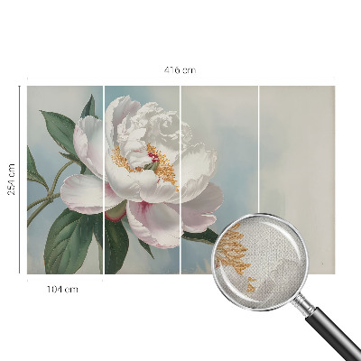 Peel and stick wall mural with a beautiful peony design
