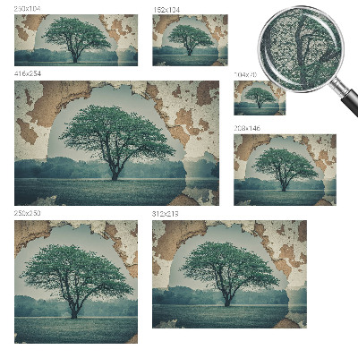 Removable wall mural featuring a solitary tree design