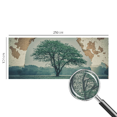 Removable wall mural featuring a solitary tree design