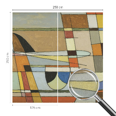 Peel and stick wallpaper mural with a geometric harmony design