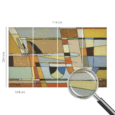 Peel and stick wallpaper mural with a geometric harmony design
