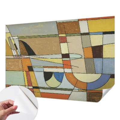 Peel and stick wallpaper mural with a geometric harmony design