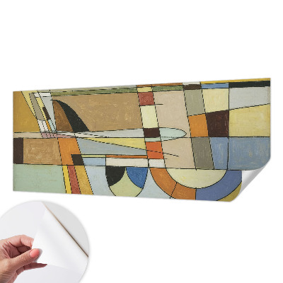 Peel and stick wallpaper mural with a geometric harmony design