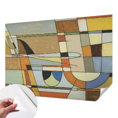 Peel and stick wallpaper mural with a geometric harmony design