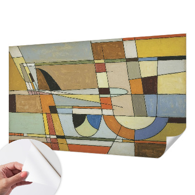Peel and stick wallpaper mural with a geometric harmony design