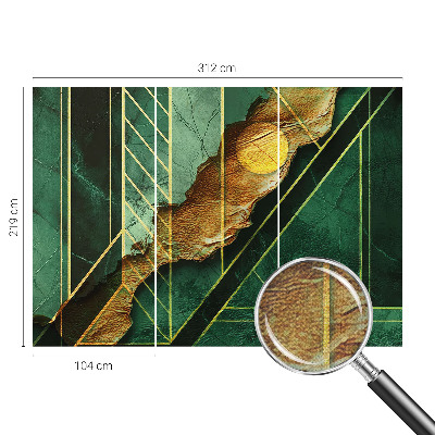 Peel and stick wall mural for bedroom with a geometric tension design