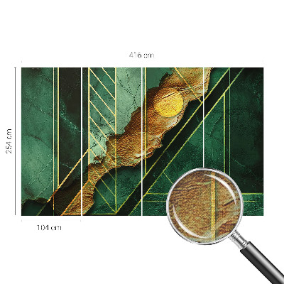 Peel and stick wall mural for bedroom with a geometric tension design