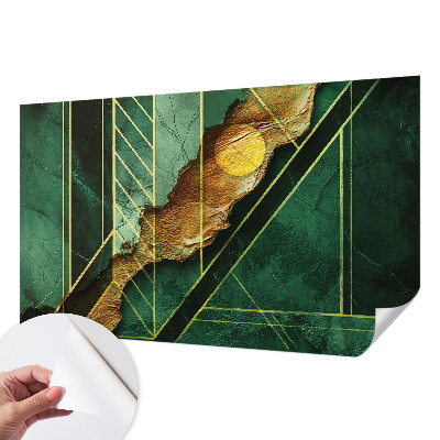 Peel and stick wall mural for bedroom with a geometric tension design