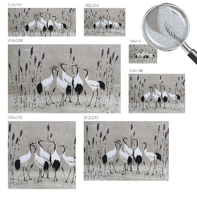 Peel and stick wall mural for kids' room with a flock of cranes