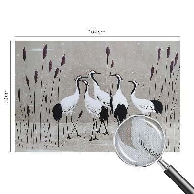 Peel and stick wall mural for kids' room with a flock of cranes