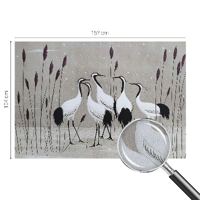 Peel and stick wall mural for kids' room with a flock of cranes