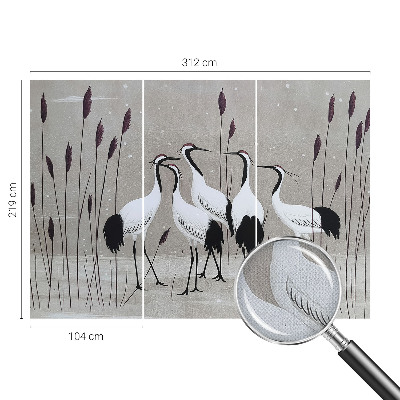 Peel and stick wall mural for kids' room A flock of cranes