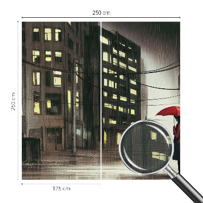 3D wall mural Rainy city