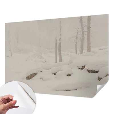 Children's wall mural Snowy forest
