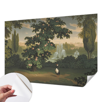 Peel and stick wall mural with a natural garden design