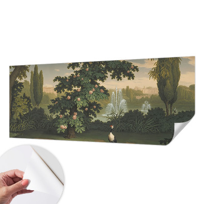 Peel and stick wall mural with a natural garden design