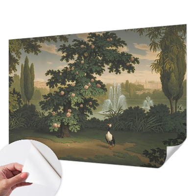 Peel and stick wall mural with a natural garden design