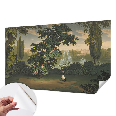 Peel and stick wall mural with a natural garden design