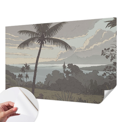 3D photo wallpaper mural with an exotic landscape design