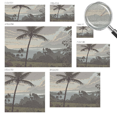 3D photo wallpaper mural with an exotic landscape design