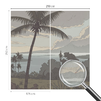3D photo wallpaper mural with an exotic landscape design