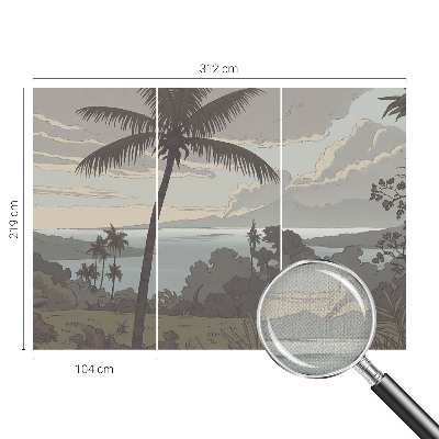 3D photo wallpaper mural with an exotic landscape design