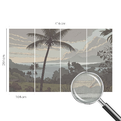 3D photo wallpaper mural with an exotic landscape design