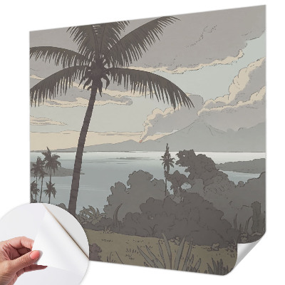 3D photo wallpaper mural with an exotic landscape design