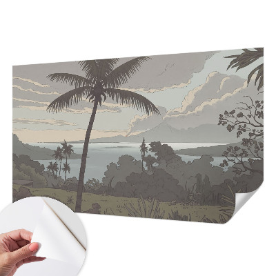 3D photo wallpaper mural with an exotic landscape design