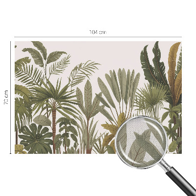 Baby room wall mural with an exotic leaves design