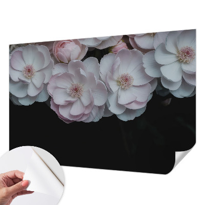 Nursery wall mural with a delicate bouquet design