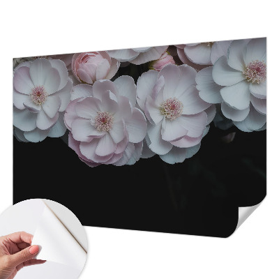 Nursery wall mural with a delicate bouquet design