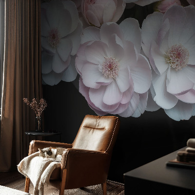 Nursery wall mural with a delicate bouquet design