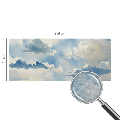 Peel and stick wallpaper mural with a heavenly clouds design