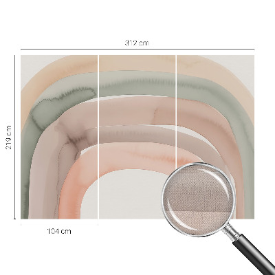 Self-adhesive wall mural with a rainbow arches design