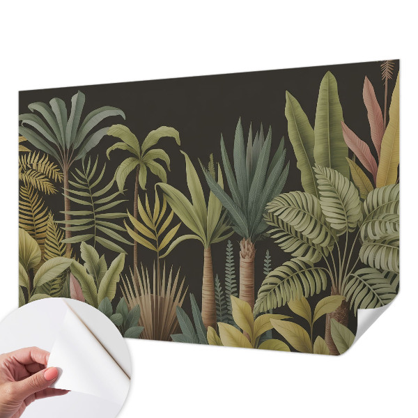 Stick-on wall mural with a tropical jungle design